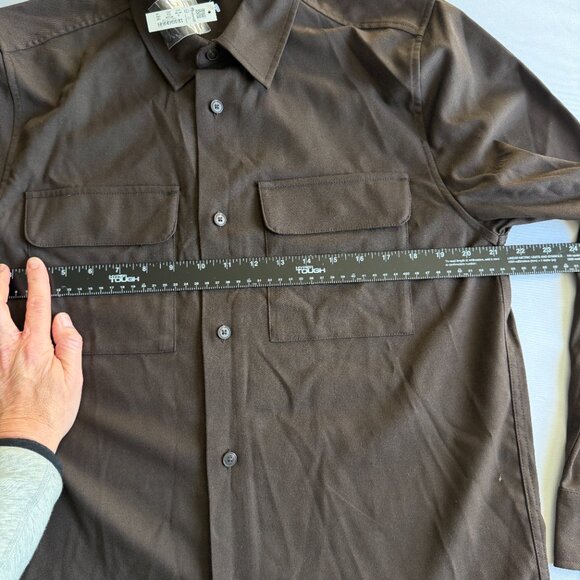 Madewell Easy Long-Sleeve Shirt • size medium • NWT • NR744 • Dark Brown - Picture 9 of 13